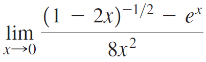 (1 — 2х) -1/2 e* lim х—>0 8x? 