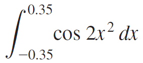 •0.35 cos 2x² dx 2r2 cos -0.35 