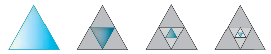 A sequence of equilateral triangles is constructed. The first triangle