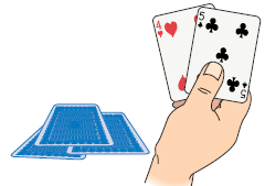 Solve the problem involving combinations.Five playing cards having the numbers