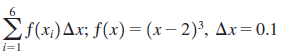 Ef(x;)Ax; f(x) = (x – 2)³, Ax=0.1 i=1 