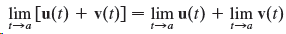 lim [u(t) + v(t)] = lim u(t) + lim v(t) %3| 