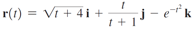r(t) = Vt + 4i + j - e-† k t + 1 