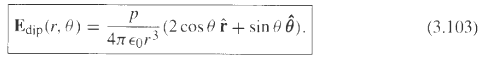 Show that the electric field of a (