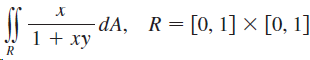 R=[0, 1] × [0, 1] -dA, 1+ ху 