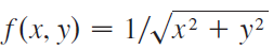 F(x, y) = 1//x² + y² 