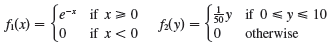 oy if 0< y< 10 fly) = otherwise if x>0 fi(x) = if x<0 