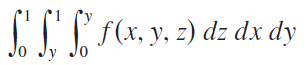 f(x, y, z) dz dx dy 0 Jy 