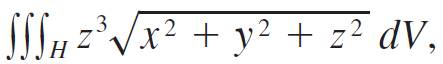 SSS# z°/x? + y² + z² dV, .3 2 