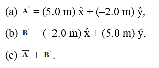 (а) А %3 (5.0 m) X +(-2.0 m) ў. (b) в 3D (-2.0 m) х + (5.0 m) ў, (с) А + в. 