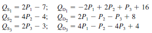 Os, = 2P, – 7; Qp, = -2P, + 2P, + P3 + 16 Os, = 4P, – 4; Qn, = 2P, – P, – P3 + 8 Os, = 2P, – 3; Qo, = 4P, – 
