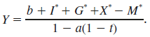 b + Ỉ + G° +X ° – M° Y =. 1- a(1 – t) 