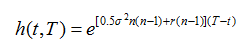 h(t,T)= e0.5a²m{n-1)+r(n-1)|(7-{) 