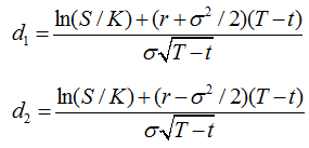 In(S /K)+(r+o² / 2)(T – t) d ONT -t In(S /K)+(r-o² / 2)(T – t) dz oNT -t 