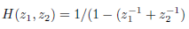 H(21, 2) = 1/(1 – (2ī' + 2,') 