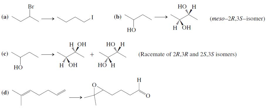 Br НО Н (а) (b) (meso-2R,3S–isomer) н он НО Н ОН НО Н (с) (Racemate of 2R,3R and 2S,3S isomers) н он Hồ H НО НО Н H (d)