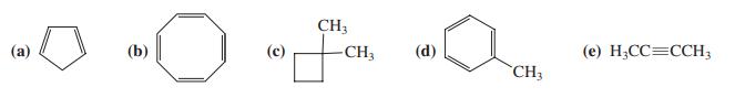 CH3 (а) (b) (с) -CH3 (d) (e) H;CC=CCH; CH3