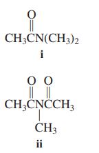 CH3CN(CH3)2 i CH;CNCCH3 CH3 ii