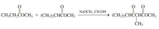 NaOCH,, CH,OH CH;CH,COCH, + (CH3),CHCOCH3 (CH3),CHCCHÖOCH3 ČH3