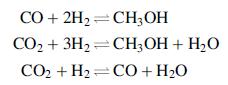 СО+ 2H2 — СН,ОН CO2 + 3H2 CO2 + H2=CO + H2O + ЗН2 — СН,ОН + Н-О