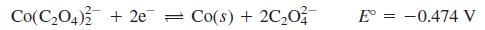 Co(C,04)3 + 2e = Co(s) + 2C,0 E° = -0.474 V