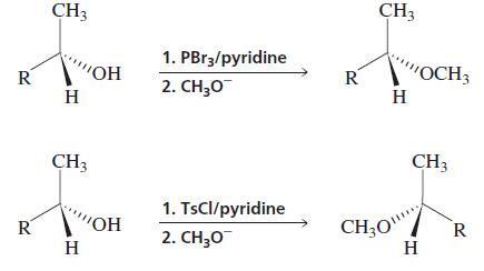 CH3 CH3 1. PBr3/pyridine R OH R 