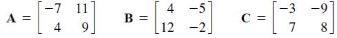 -7 11 4 -5 -3 -9 A B = C = 9. 12 -2. 7 8 4.