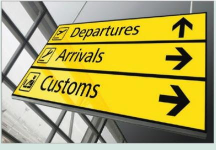 个 Departures Arrivals Customs