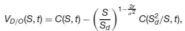S VDjo(S, t) = C(S, t) - C(SG/S, t),