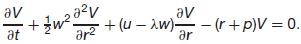 av av + at + (u – Aw) - (r+p)V = 0. ar ar?