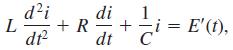 d?i di = E'(1), C L + R df dt