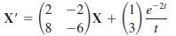 X' = (2 -2 X + %3D 8 -6, t