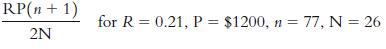 RP(n + 1) for R = 0.21, P = $1200, n = 77, N = 26 2N