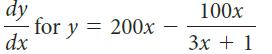 dy 100x for y = 200x dx - Зх + 1