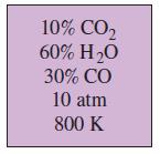 10% CO2 60% H20 30% CO 10 atm 800 K