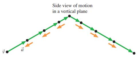 Side view of motion in a vertical plane to