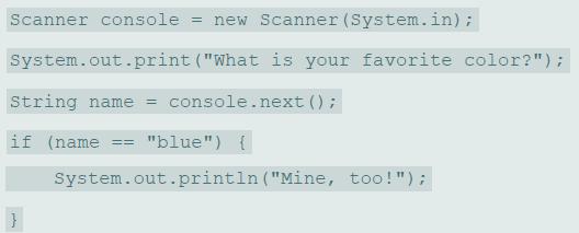 Scanner console = new Scanner (System.in); System.out.print (