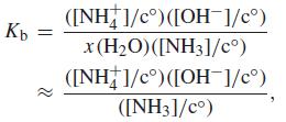 ([NH1/c°) ([OH 1/c°) x (H2O)([NH3]/c°) (INH]/c°)([OH-]/c°) ([NH3]/c°)