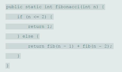 public static int fibonacci (int n) { if (n