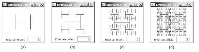 Exercse1835 ExeraselH 35 Ox Exercisel8 35 -olx Exercise18 35 -Jolx|| Enter an order: Enter an order: Enter an order: 2 Enter an order: (a) (b) (c) (d)