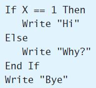 If X == 1 Then Write 