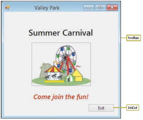 Valley Park Summer Carnival frmMain Come join the fun! Exit btnExit
