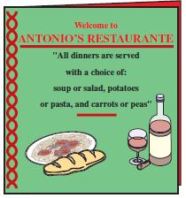 Welcome to ANTONIO'S RESTAURANTE 