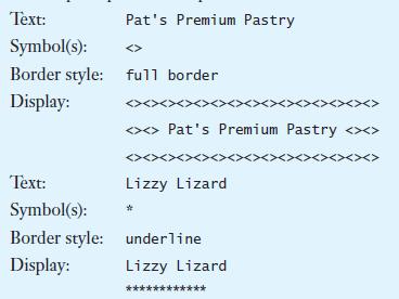 Text: Pat's Premium Pastry Symbol(s): Border style: full border Display:   Pat's Premium Pastry