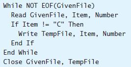 While NOT EOF(GivenFile) Read GivenFile, Item, Number If Item != 