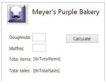 Meyer's Purple Bakery Doughnuts: Calculate Muffins: Total items [lbITotalltems] Total sales: [IbITotalSales)