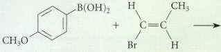 Complete the following Pd(0)-catalyzed Suzuki reactions by giving the coupling