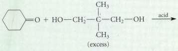 Suggest a structure for the acetal product of each reaction.