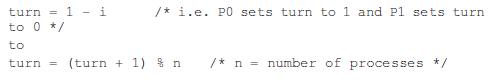 turn = 1-i to 0 */ to turn = (turn + 1)