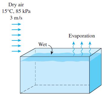 Dry air 15C, 85 kPa 3 m/s Wet Evaporation